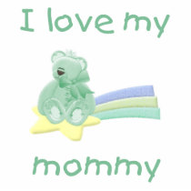 I love my mommy (green bear w/ star) photo cutout