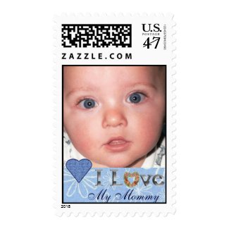 I love my Mommy Photo Postage Stamp with Hearts