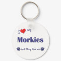 I Love My Morkies (Multiple Dogs) keychains