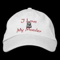 I Love My Mother In Afrikaans White embroidered hats