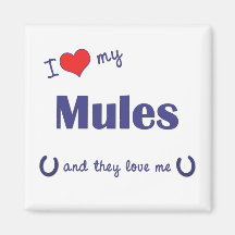 I Love My Mules (Multiple Mules) Refrigerator Magnet