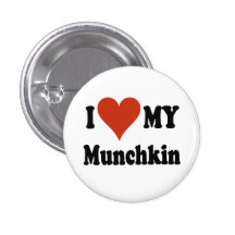 I Love My Munchkin Cat Gifts and Apparel Pins
