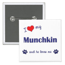 I Love My Munchkin (Male Cat) Pin