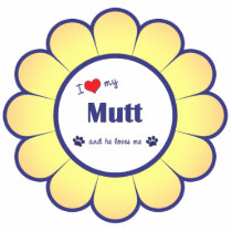 I Love My Mutt (Male Dog) Photo Cut Outs