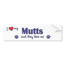 I Love My Mutts (Multiple Dogs) bumper stickers by muttybuddy I Love My Mutts (Multiple Dogs) bumper stickers