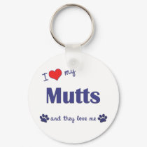 I Love My Mutts (Multiple Dogs) keychains by muttybuddy I Love My Mutts (Multiple Dogs) keychains