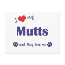 I Love My Mutts (Multiple Dogs) postcards by muttybuddy I Love My Mutts (Multiple Dogs) postcards