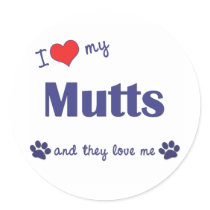 I Love My Mutts (Multiple Dogs) stickers by muttybuddy I Love My Mutts (Multiple Dogs) stickers
