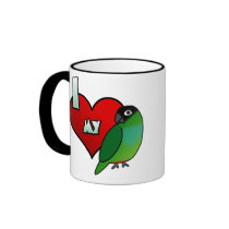 I Love my Nanday Conure mugs by MenagerieMayhem I Love my Nanday Conure mugs