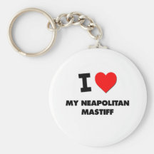 I Love My Neapolitan Mastiff Keychain