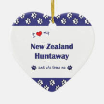 I Love My New Zealand Huntaway (Female Dog) Christmas Ornaments