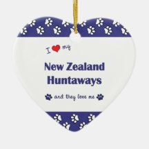I Love My New Zealand Huntaways (Multiple Dogs) Christmas Tree Ornaments
