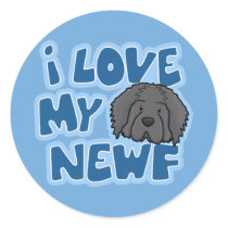 I Love My Newf Stickers