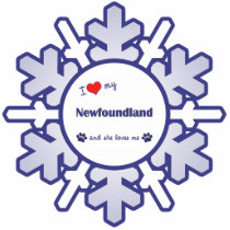 I Love My Newfoundland (Female Dog) Ornament photo sculptures