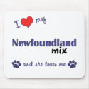 I Love My Newfoundland Mix (Female Dog) mousepads by muttybuddy I Love My Newfoundland Mix (Female Dog) mousepads