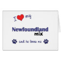 I Love My Newfoundland Mix (Male Dog) cards by muttybuddy I Love My Newfoundland Mix (Male Dog) cards