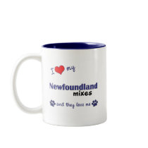 I Love My Newfoundland Mixes (Multiple Dogs) mugs