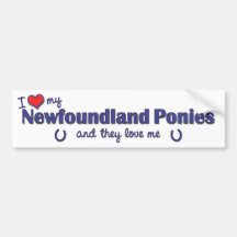 I Love My Newfoundland Ponies (Multiple Ponies) Bumper Stickers
