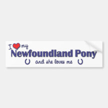 I Love My Newfoundland Pony (Female Pony) Bumper Sticker