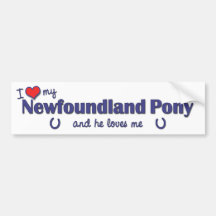 I Love My Newfoundland Pony (Male Pony) Bumper Sticker