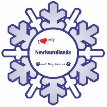 I Love My Newfoundlands (Multiple Dogs) Ornament photo sculptures