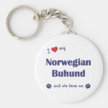I Love My Norwegian Buhund (Female Dog) Key Chains