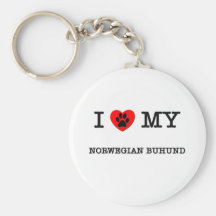 I LOVE MY NORWEGIAN BUHUND KEYCHAIN