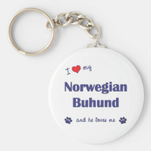 I Love My Norwegian Buhund (Male Dog) Key Chains