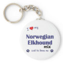 I Love My Norwegian Elkhound Mix (Male Dog) keychains