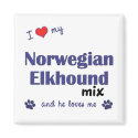 I Love My Norwegian Elkhound Mix (Male Dog) magnets