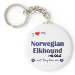 I Love My Norwegian Elkhound Mixes (Multiple Dogs) Keychain
