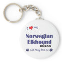 I Love My Norwegian Elkhound Mixes (Multiple Dogs) keychains