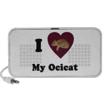 I Love My Ocicat Doodle iPod Speakers