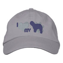 I Love my Old English Sheepdog embroidered hats by MenagerieMayhem I Love my Old English Sheepdog embroidered hats