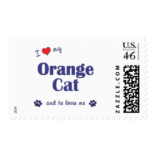 I Love My Orange Cat (Male Cat) Stamps