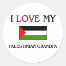 I Love My Palestinian Grandpa Round Stickers