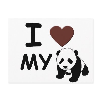 I LOVE MY PANDA BEAR POST CARDS by EndangeredWild