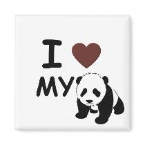 I LOVE MY PANDA REFRIGERATOR MAGNET