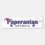 I Love My Paperanian (Male Dog) Bumper Sticker