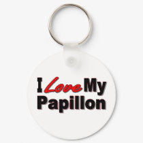 I Love My Papillon Dog Keychain by janbalaya I Love My Papillon Dog Keychain