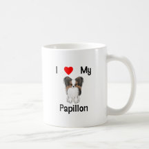 I Love My Papillon (picture) Coffee Mugs