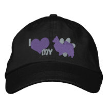 I Love my Papillon Purple embroidered hats by MenagerieMayhem I Love my Papillon Purple embroidered hats