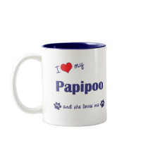 I Love My Papipoo (Female Dog) mugs
