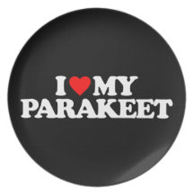 I LOVE MY PARAKEET PARTY PLATE