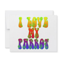 I Love My Parrot invitations