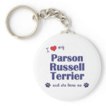 I Love My Parson Russell Terrier (Female Dog) Keychains
