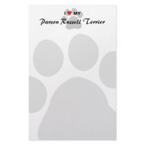 I Love My Parson Russell Terrier Stationery