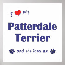 I Love My Patterdale Terrier (Female Dog) Poster