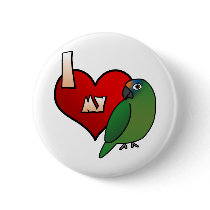 I Love my Peach Front Conure buttons by MenagerieMayhem I Love my Peach Front Conure buttons