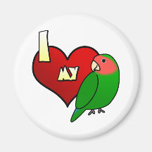 I Love my Peachfaced Lovebird Fridge Magnet